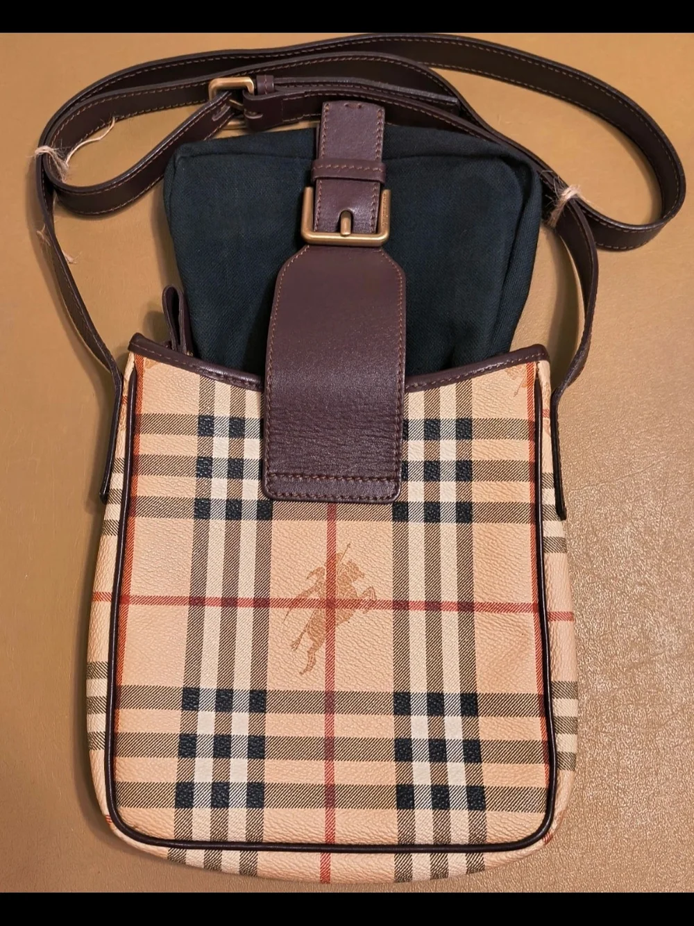 Authentic Vintage Burberry Haymarket Check Crossbody - Shadow Horse - Picture 7 of 11